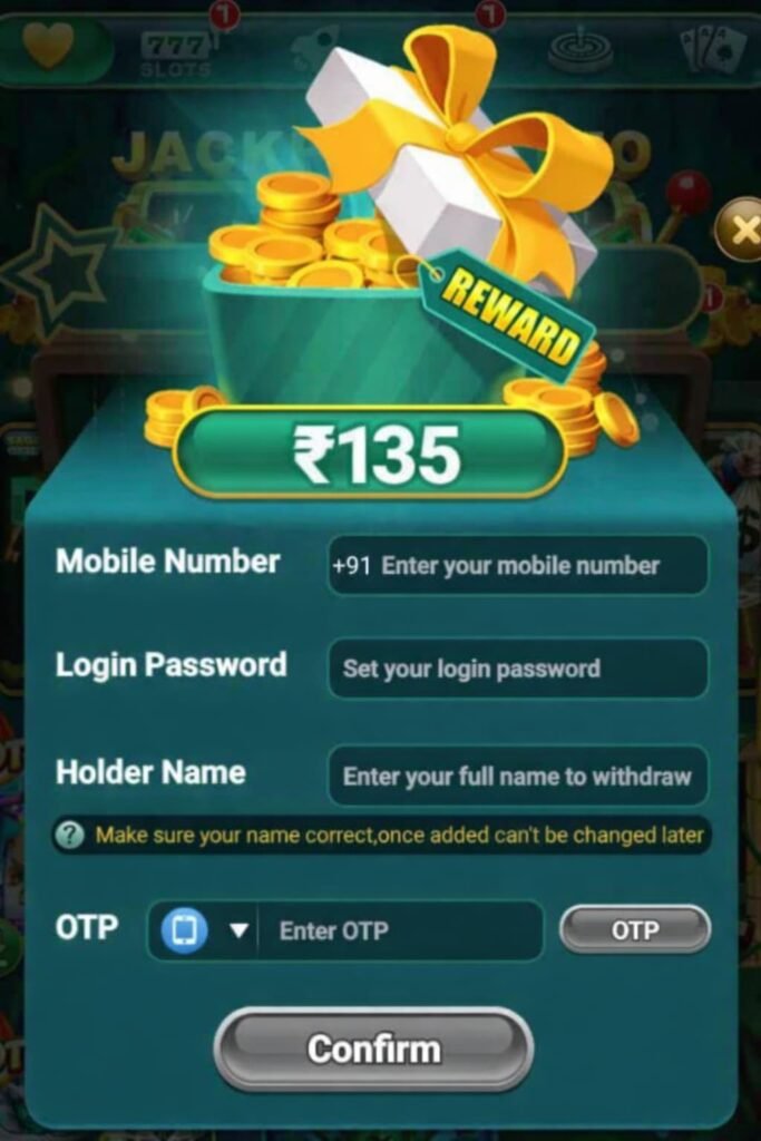 Saga Slots register Image